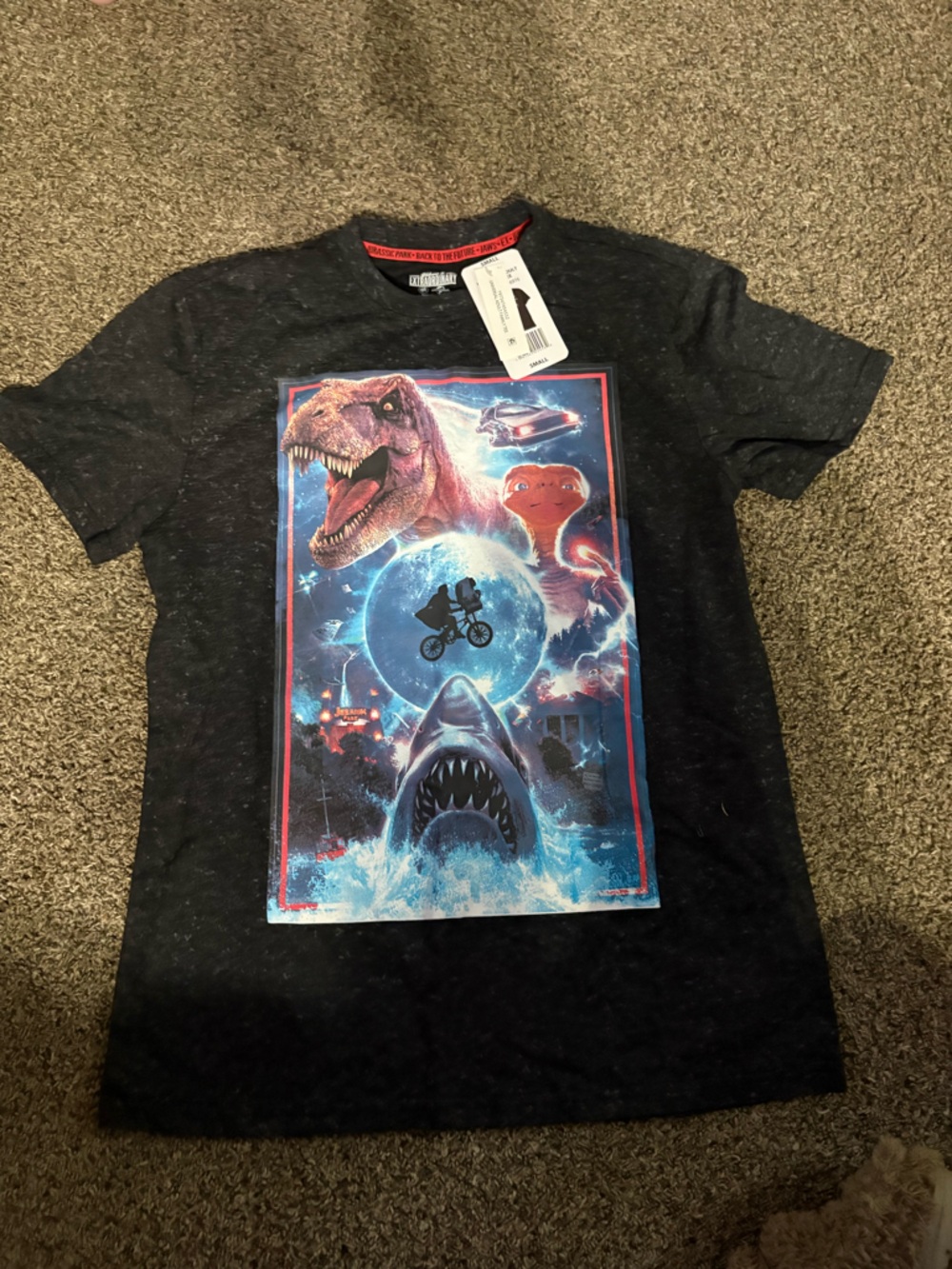 Xtraordinary Black Graphic Kids Tee with Multicolor Sci‑Fi Print
